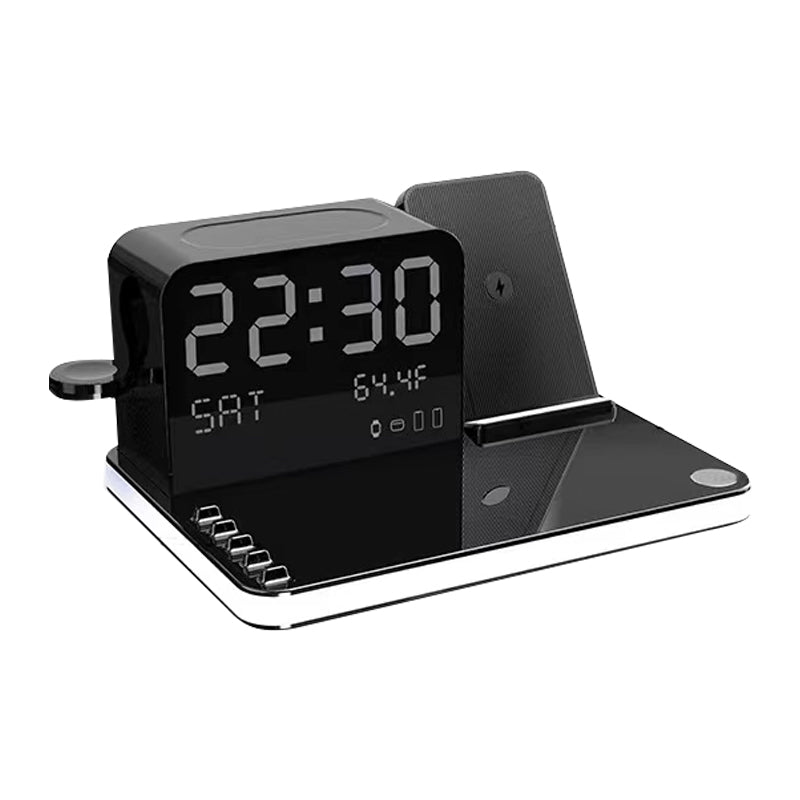 Portable Wireless Charger with Night Light and Clock