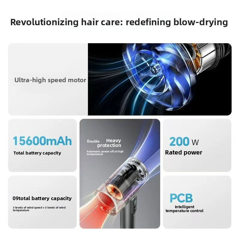 Portable Wireless Hair Dryer
