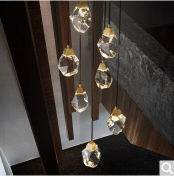 Postmodern Copper Crystal Chandelier for Living Room