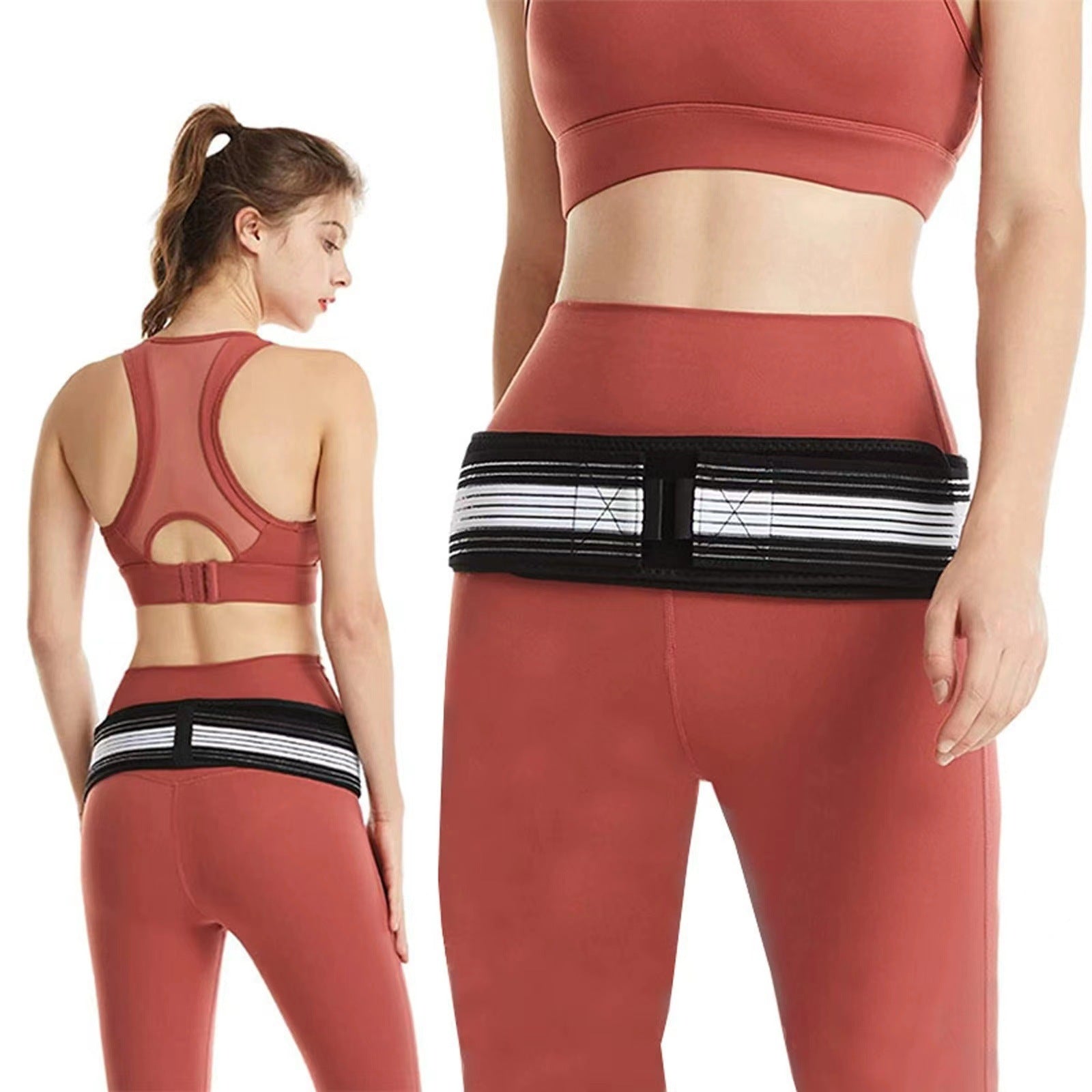 Postpartum girdle women's belly belt waist support breathable pelvic bone forward correction belt pregnant women's girdle hip lifting