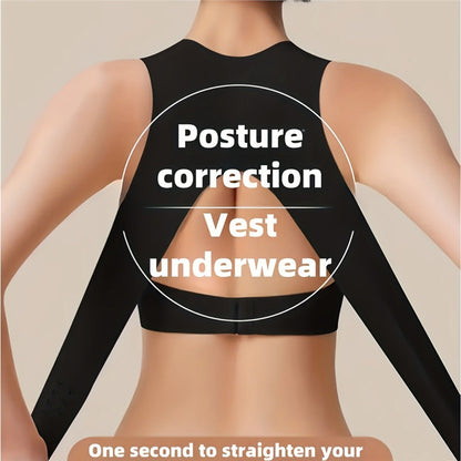 Posture-Correcting Seamless Sports Bra with Front Clasp