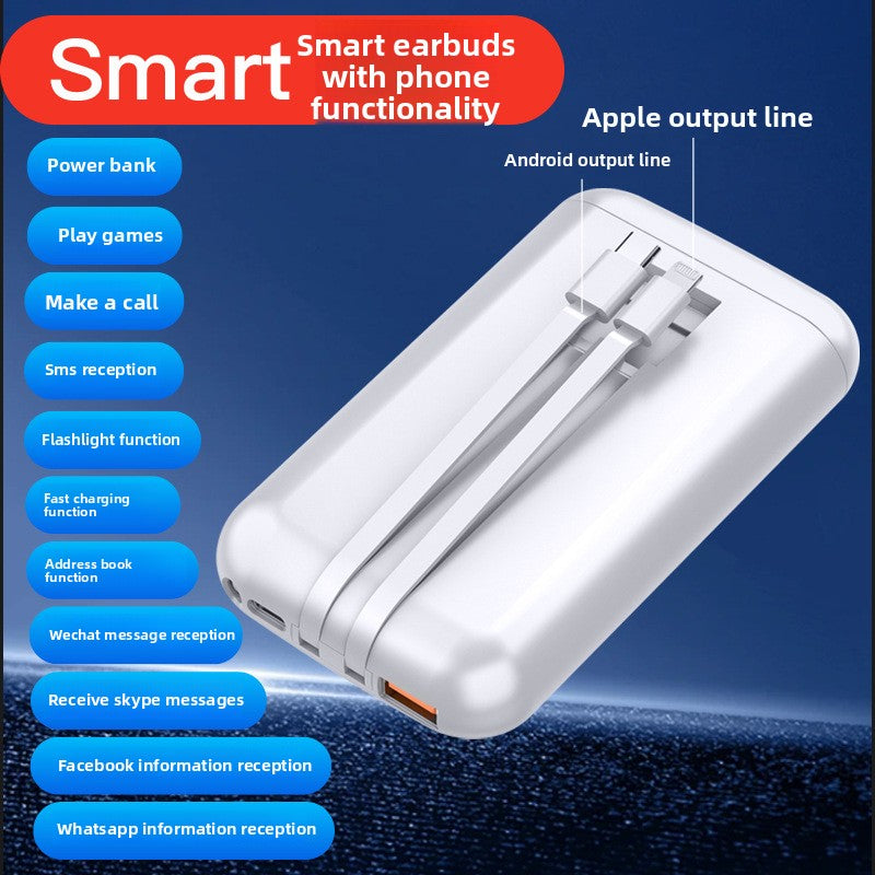 Power bank with screen and Bluetooth headphones