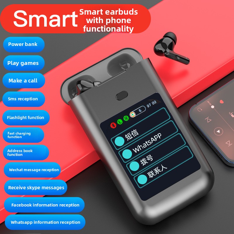 Power bank with screen and Bluetooth headphones