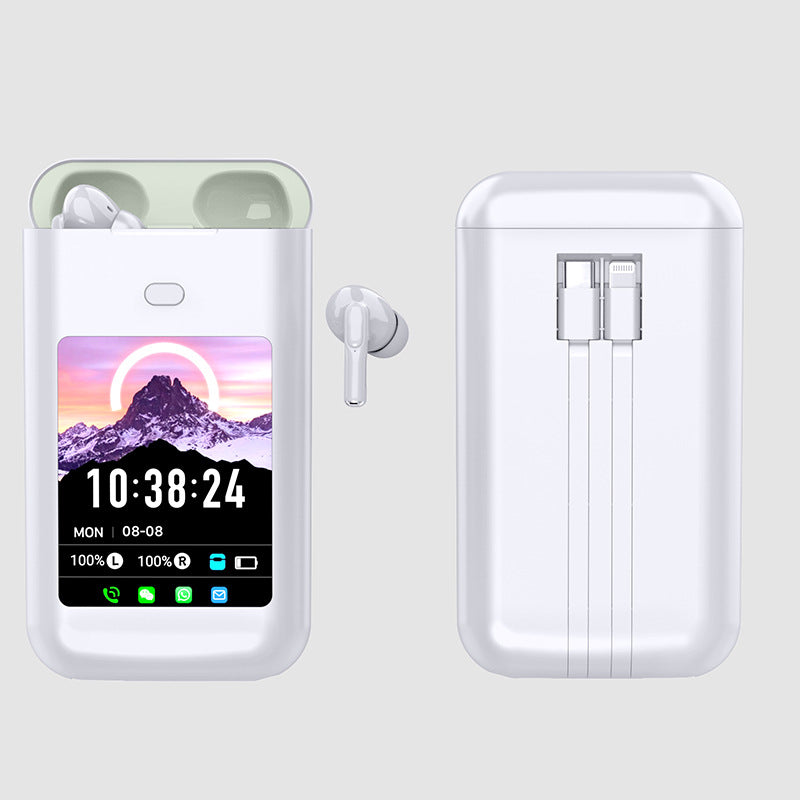 Power bank with screen and Bluetooth headphones