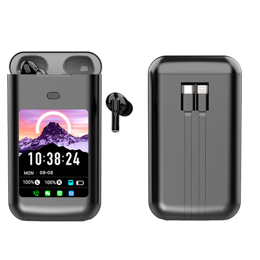 Power bank with screen and Bluetooth headphones