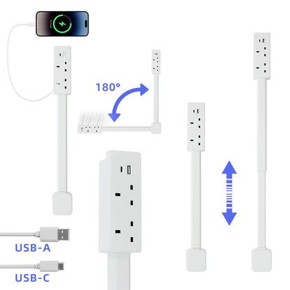 Power Outlet Extender with USB-A USB-C and AC Outlets