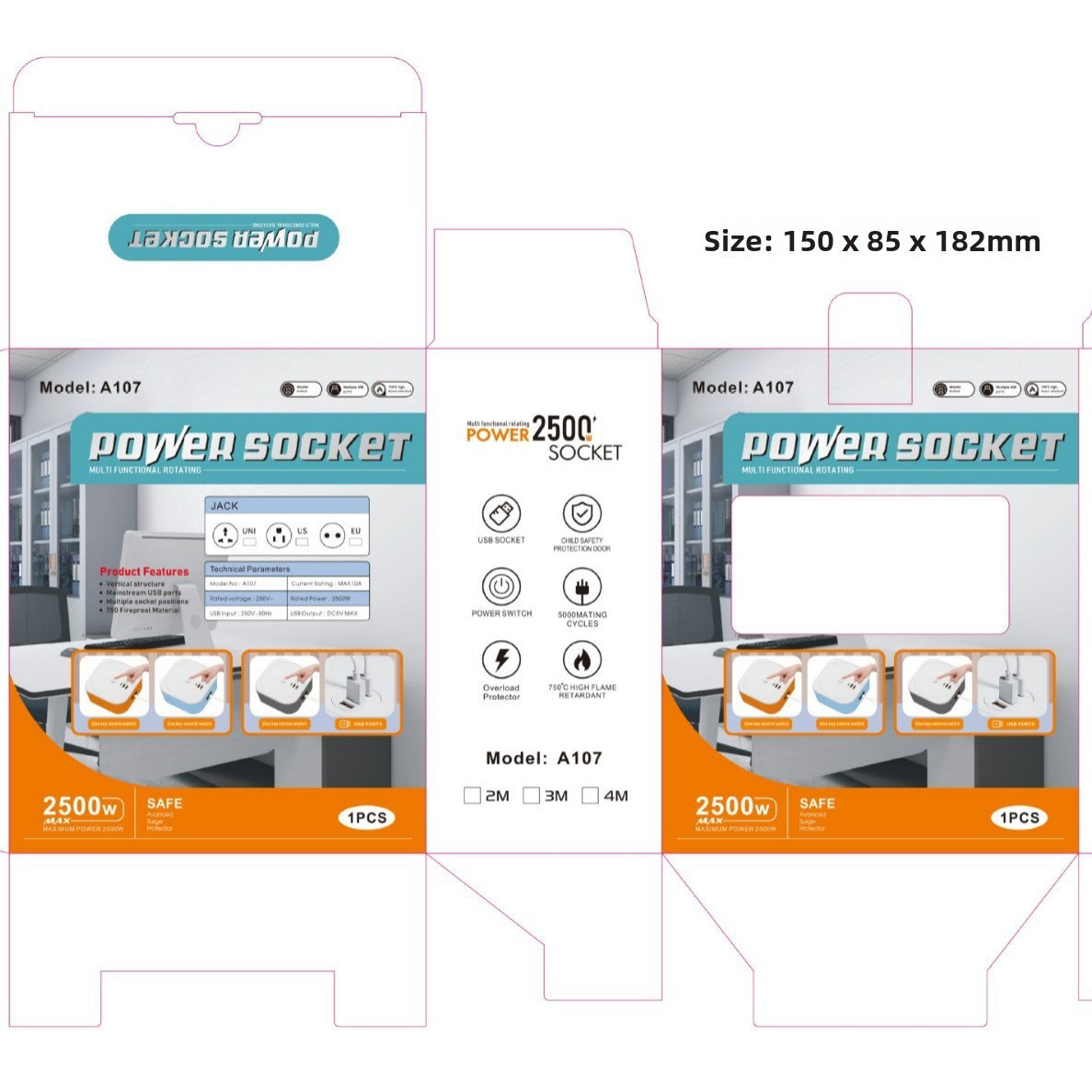 Power strip socket