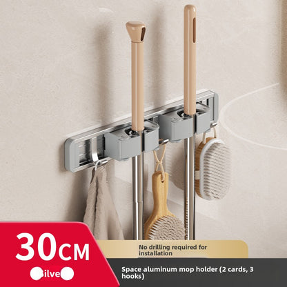 Powerful mop wall hook