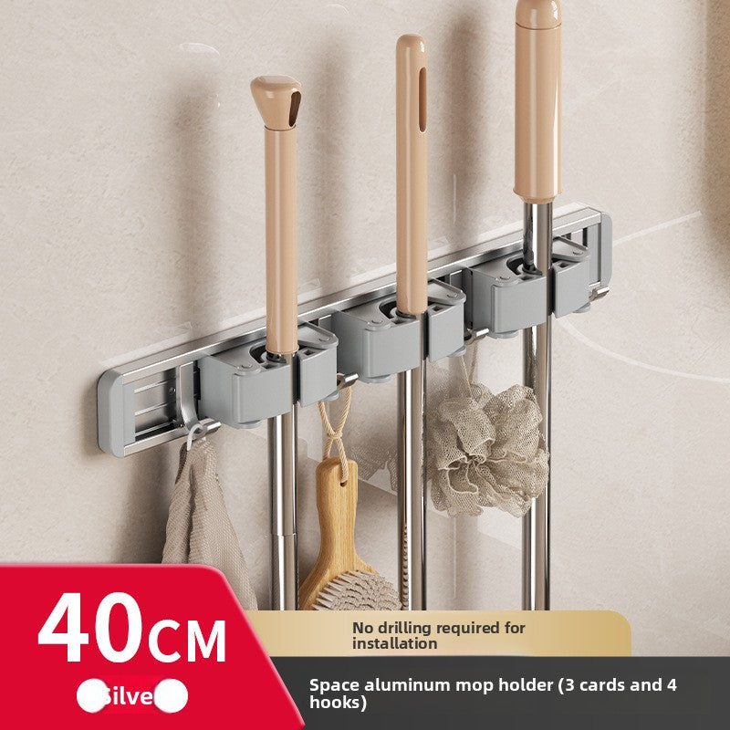 Powerful mop wall hook