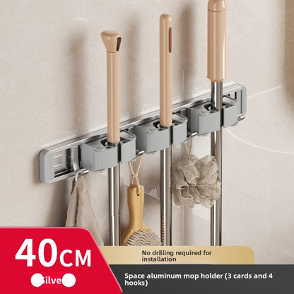 Powerful mop wall hook