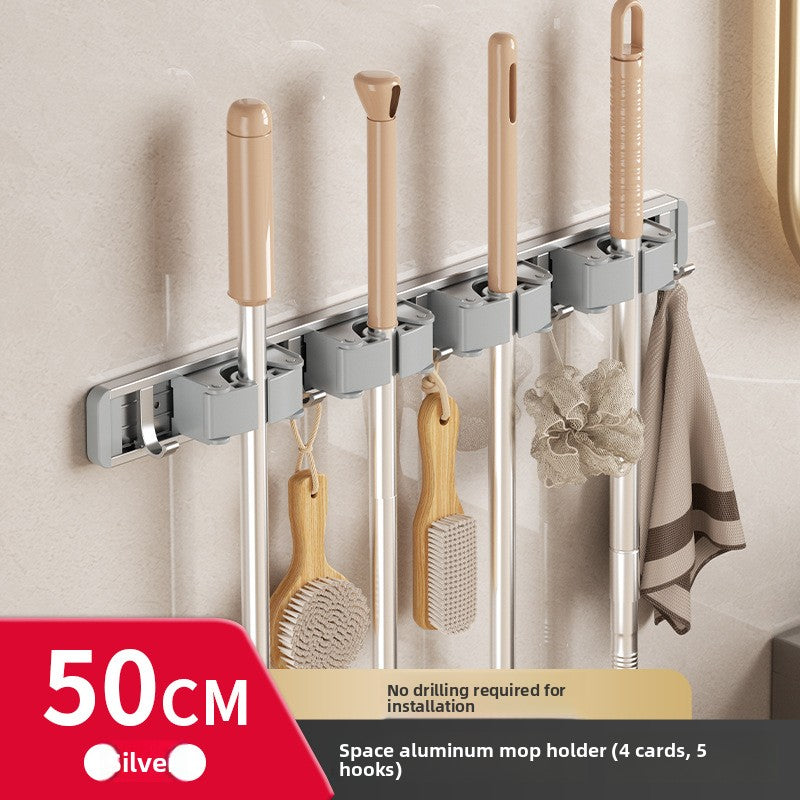 Powerful mop wall hook