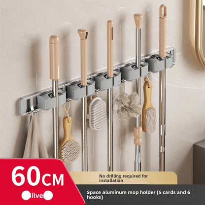 Powerful mop wall hook