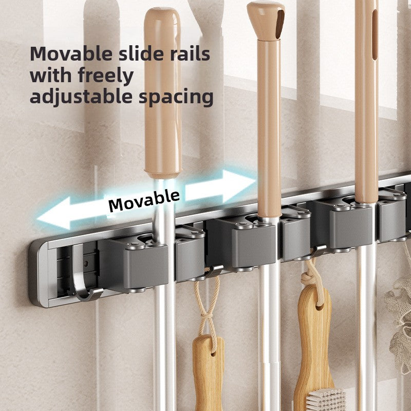 Powerful mop wall hook