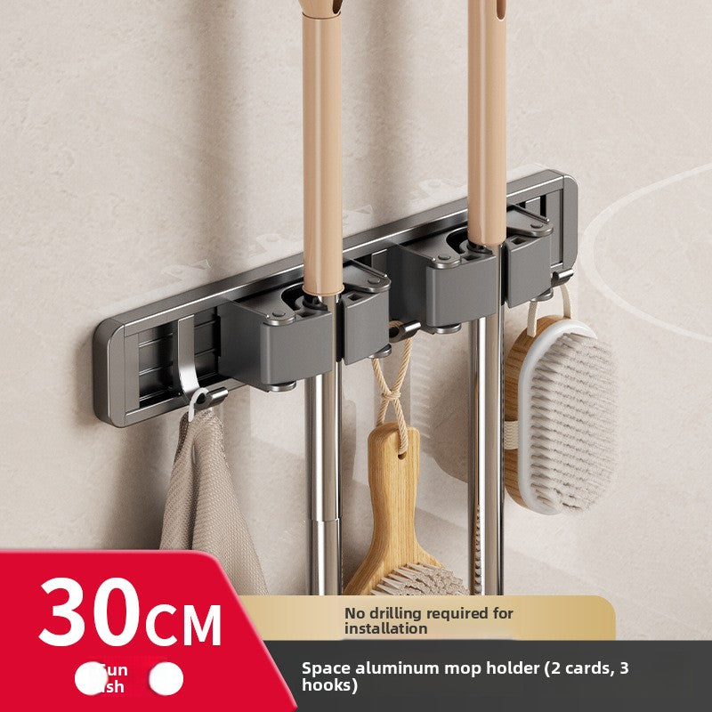 Powerful mop wall hook