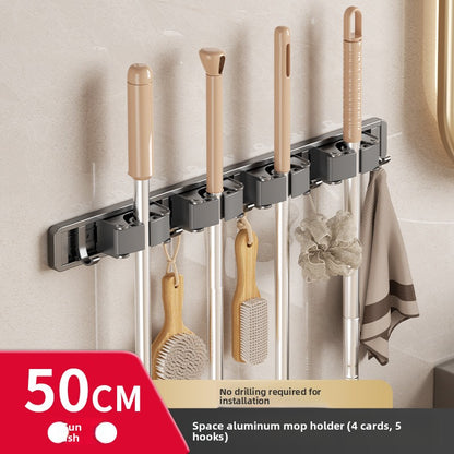Powerful mop wall hook