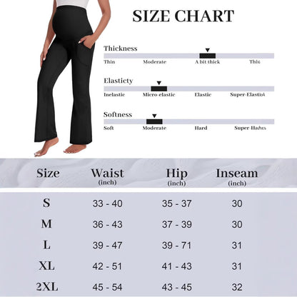 Pregnant woman's high-waisted wide-leg yoga pants