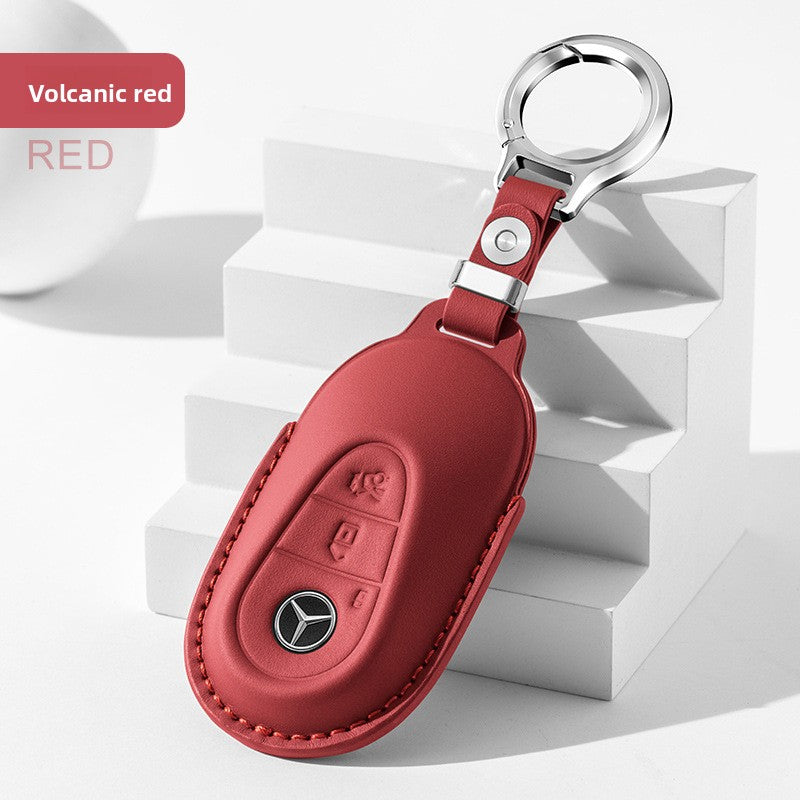 Premium Cowhide Car Key Cover with Buckle