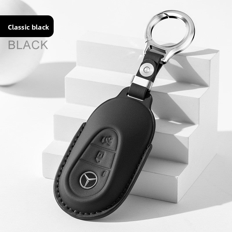 Premium Cowhide Car Key Cover with Buckle