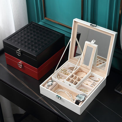 Premium Embroidered Leather Jewelry Storage Box
