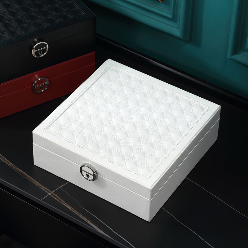 Premium Embroidered Leather Jewelry Storage Box