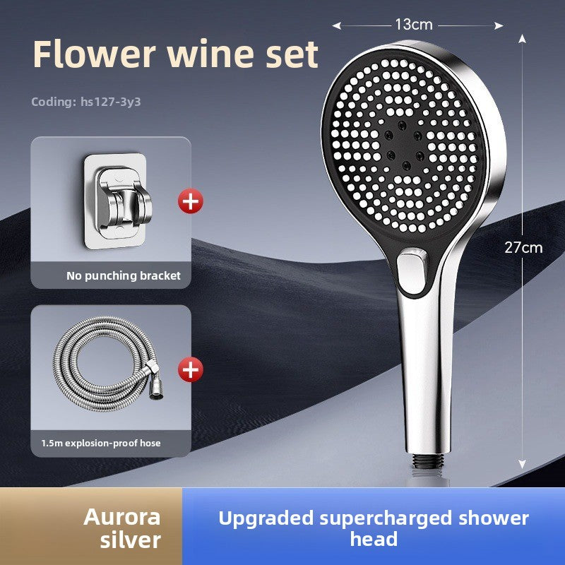 Premium Pressurized Shower Head with Hose and Bracket