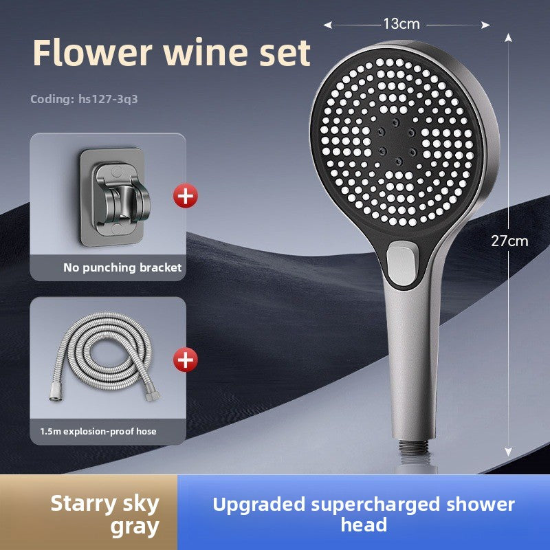 Premium Pressurized Shower Head with Hose and Bracket