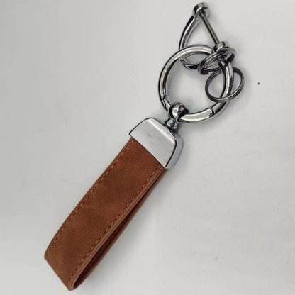 Premium Suede Keychain with Metal Hardware