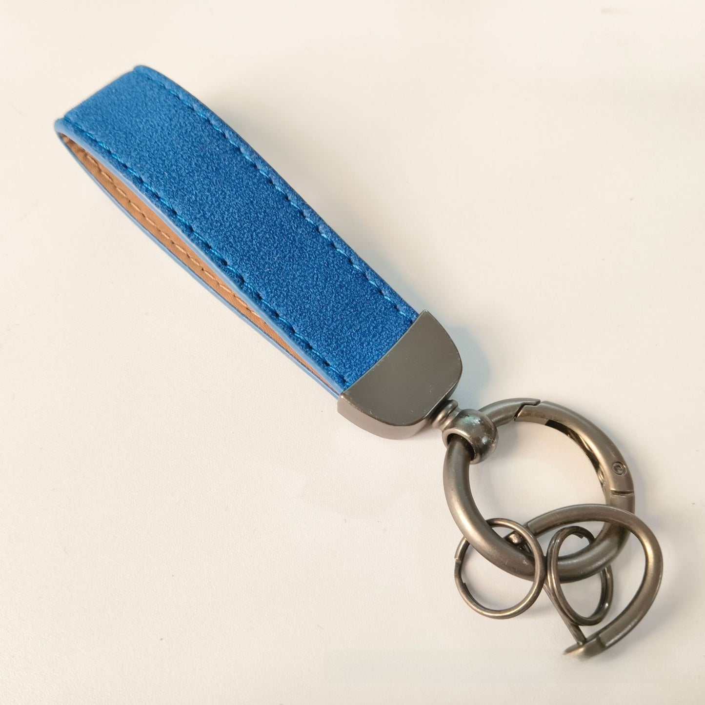 Premium Suede Keychain with Metal Hardware