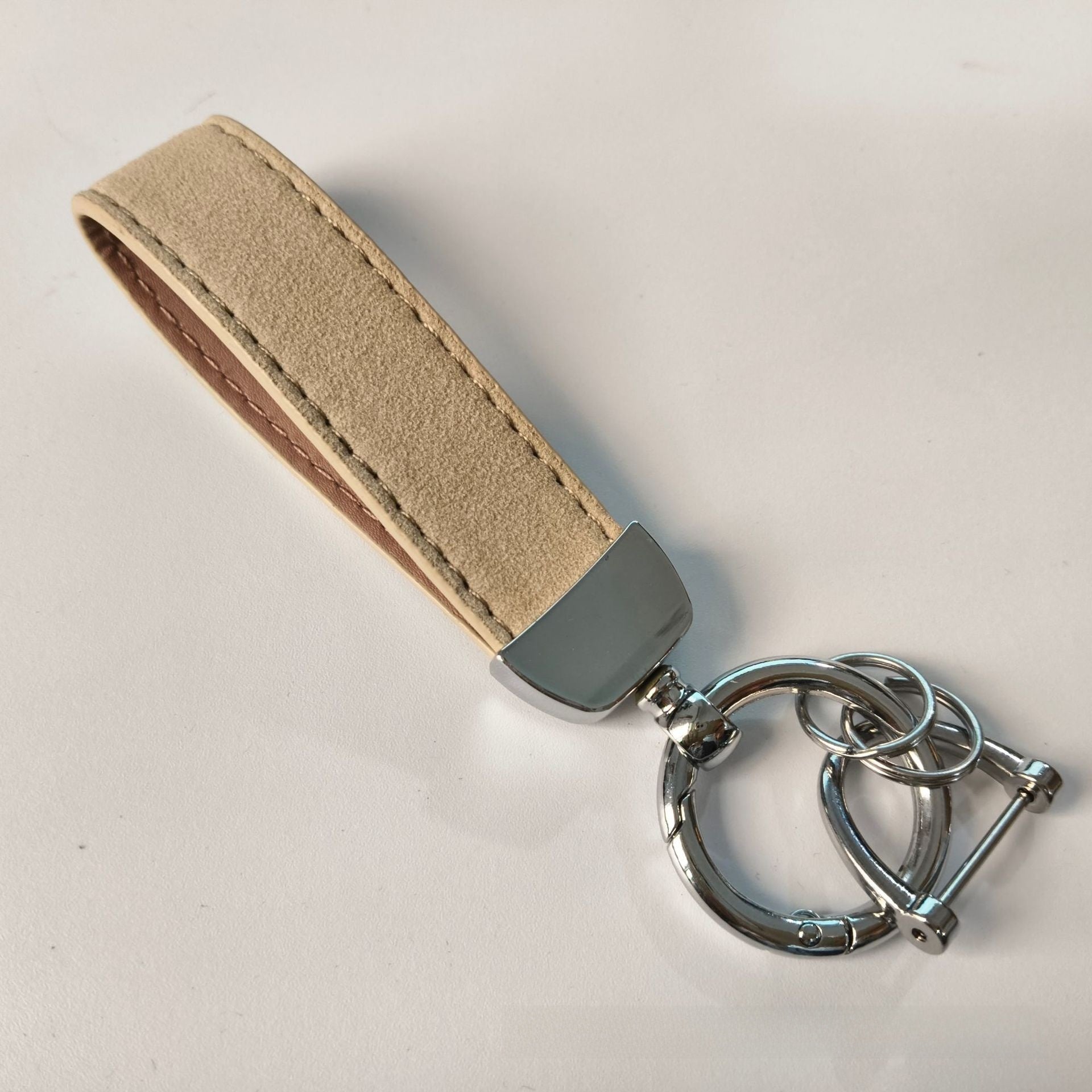 Premium Suede Keychain with Metal Hardware