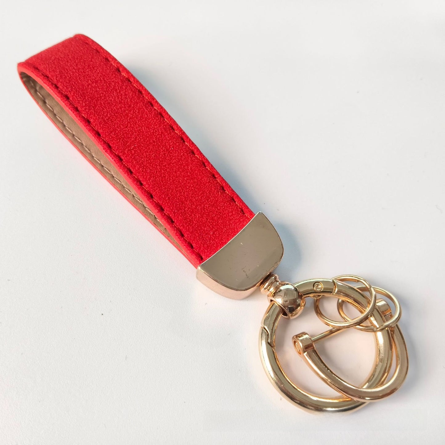 Premium Suede Keychain with Metal Hardware