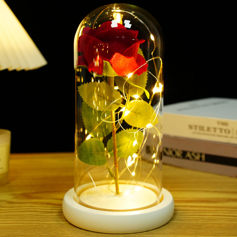 Preserved Flower Glass Dome with LED Base