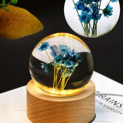 Preserved Flower Resin Crystal Ball Decoration
