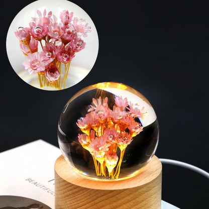 Preserved Flower Resin Crystal Ball Decoration