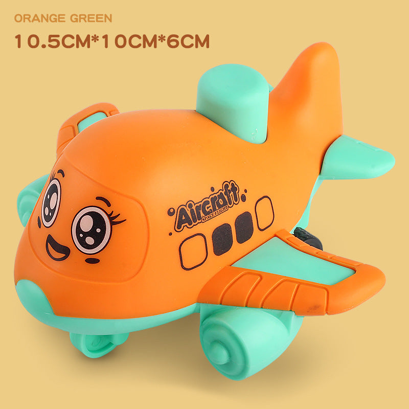 Press-and-Go Cartoon Airplane Inertia Toy Car