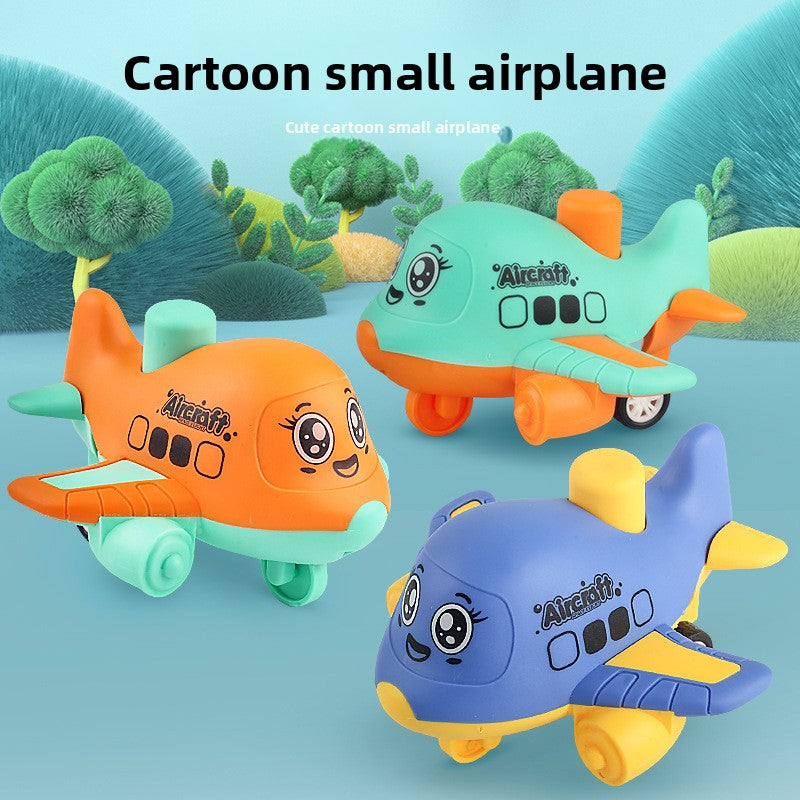 Press-and-Go Cartoon Airplane Inertia Toy Car