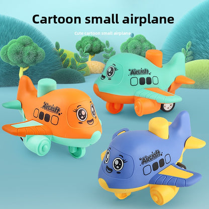 Press-and-Go Cartoon Airplane Inertia Toy Car