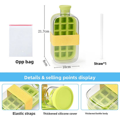Press-Fill Ice Cube Water Bottle