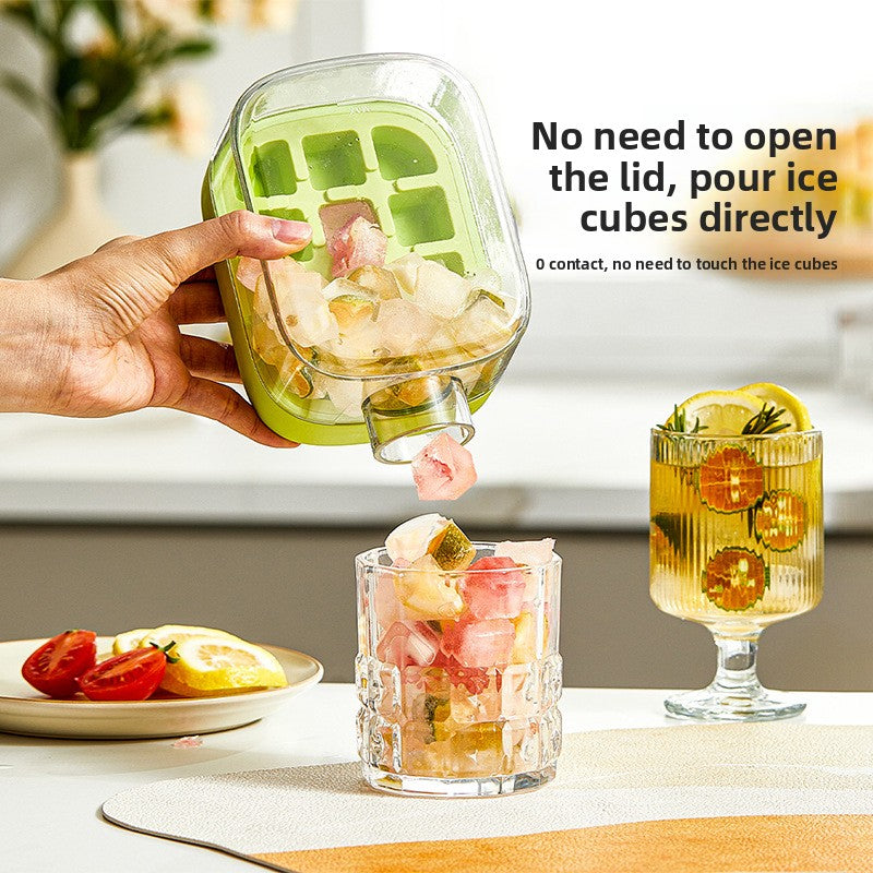 Press-Fill Ice Cube Water Bottle