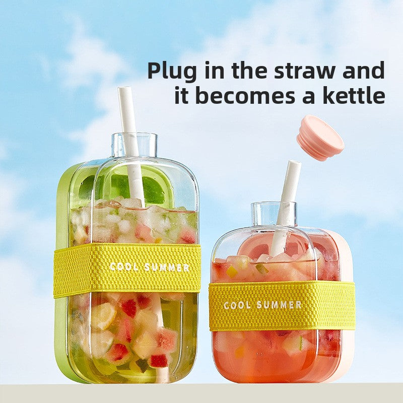 Press-Fill Ice Cube Water Bottle