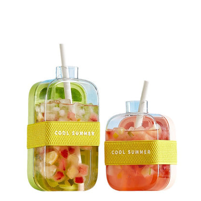 Press-Fill Ice Cube Water Bottle