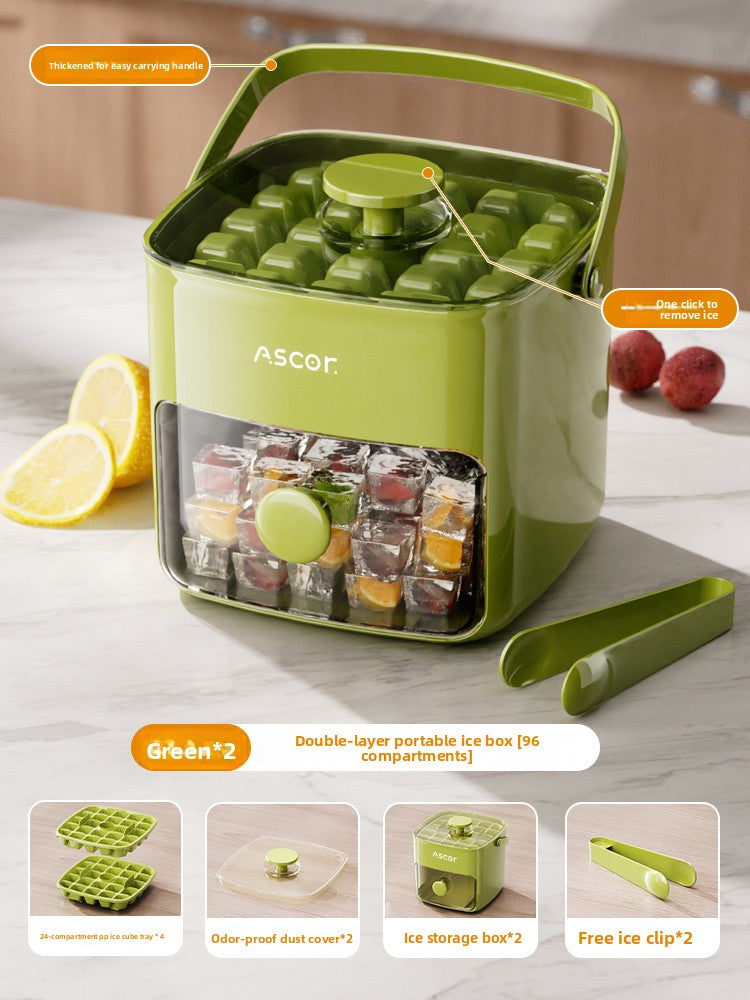 Press ice cube ice mold ice box