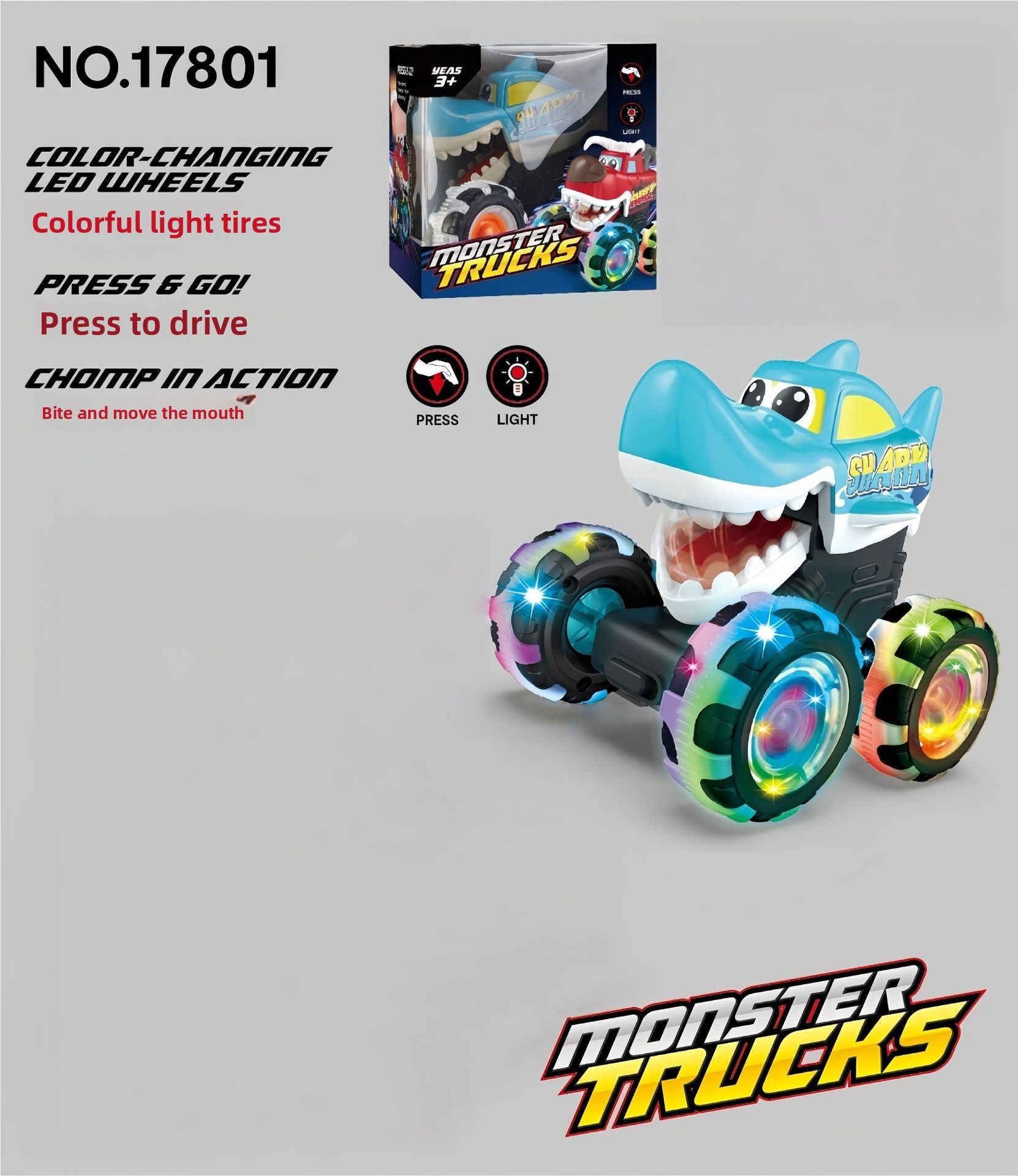 Press light toy car