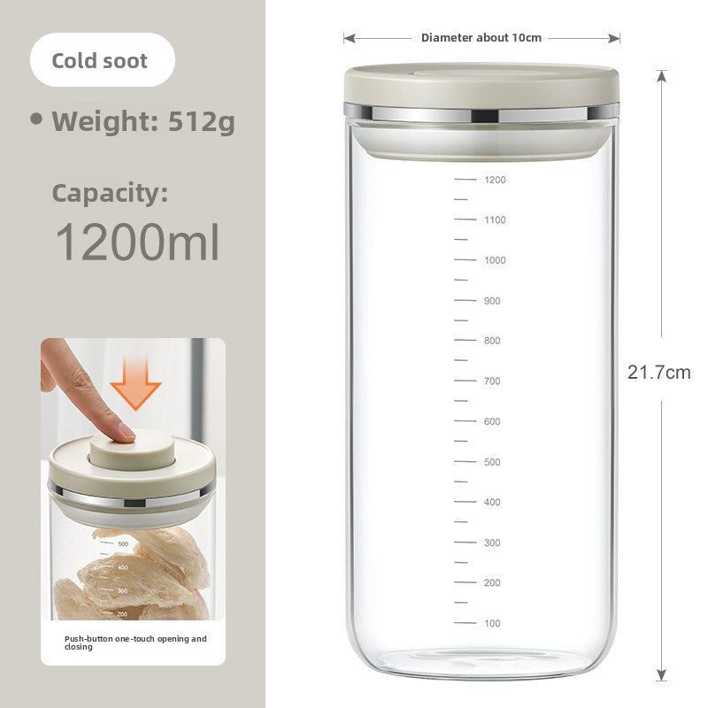 Press Seal Glass Food Storage Jar