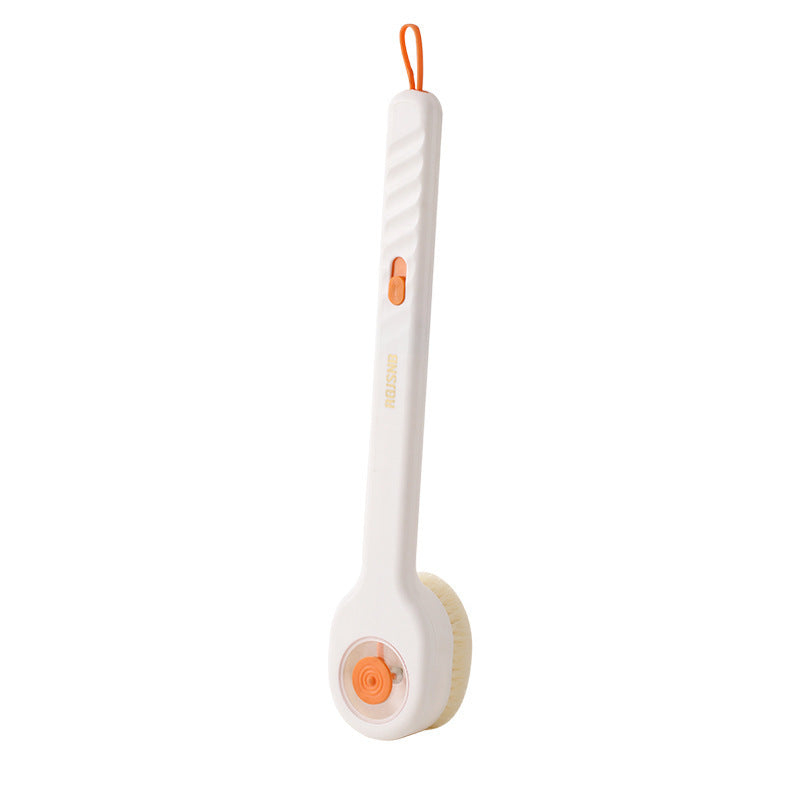 Press the bath brush