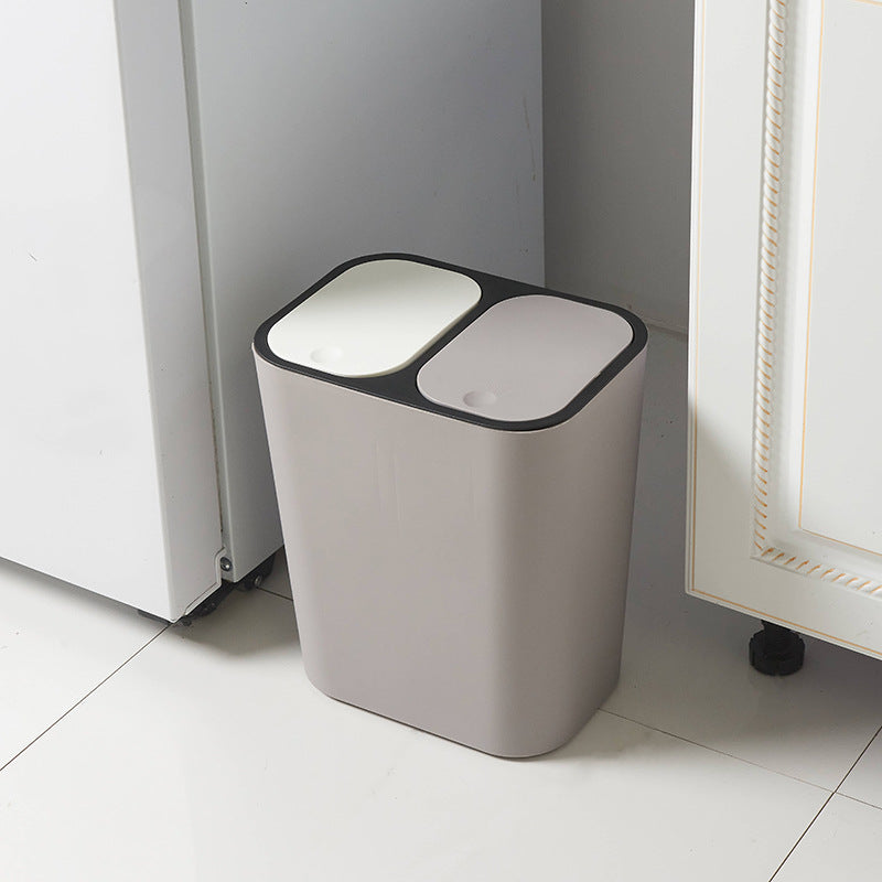 Press-Type Lid Trash Bin for Home Kitchen Bathroom