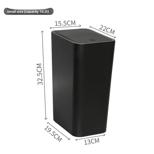 Press-Type Trash Bin for Kitchen and Bathroom with Lid