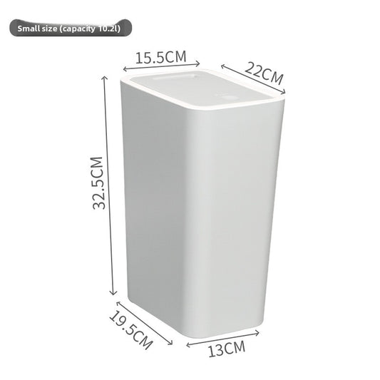 Press-Type Trash Bin for Kitchen and Bathroom with Lid