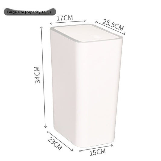 Press-Type Trash Bin for Kitchen and Bathroom with Lid