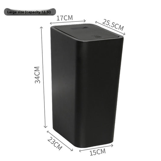 Press-Type Trash Bin for Kitchen and Bathroom with Lid