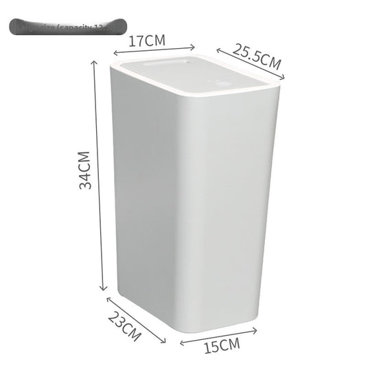 Press-Type Trash Bin for Kitchen and Bathroom with Lid